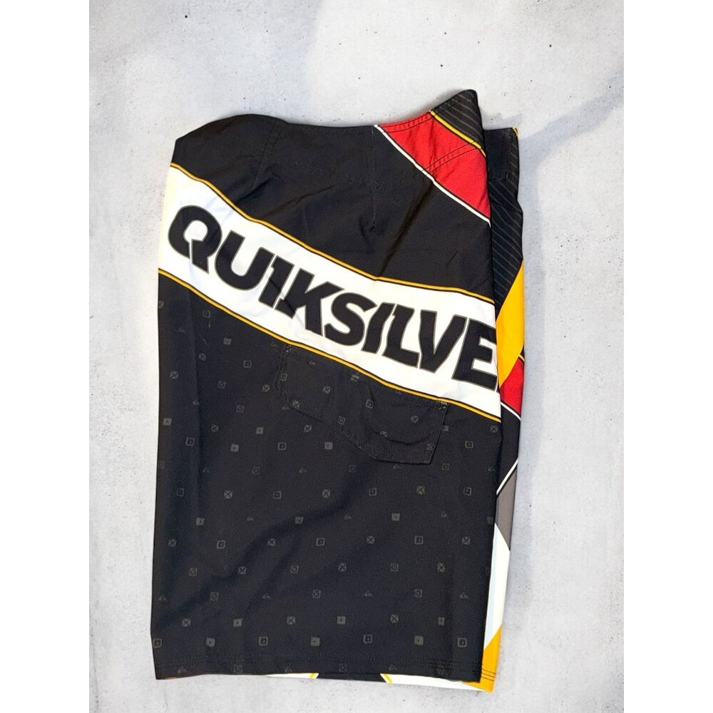 Quiksilver Mens Graphic Board Shorts Multicolor Red/Yellow/Black Swimwear